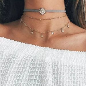 Multilayer Necklace Chocker Gold Color Fashion